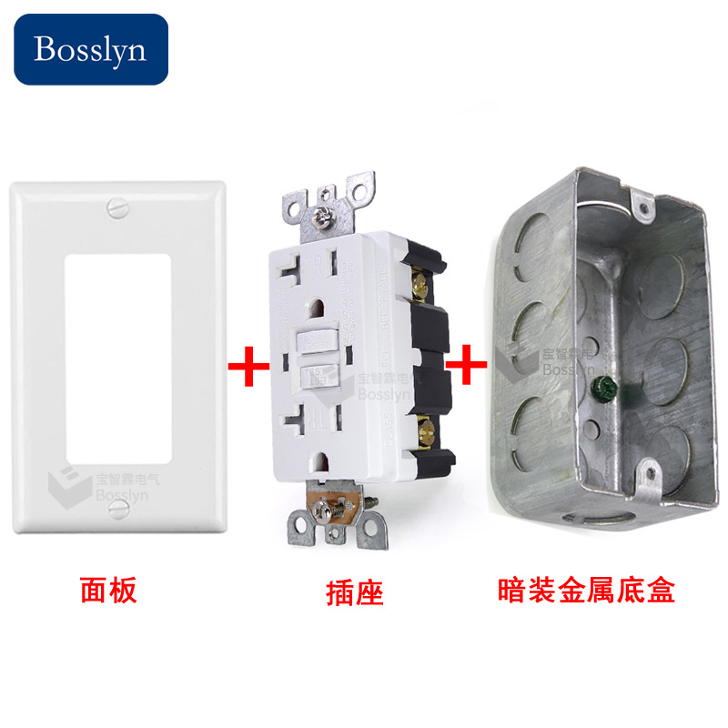 UL认证美式GFCI工业双联插座 带自动检测功能热水器插座带保护门