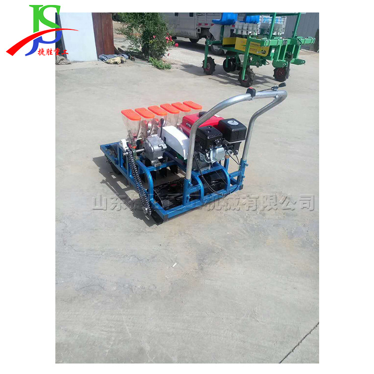 Máquina eléctrica de semillas ajustable multi-lineas, máquina de plantación de vegetales y pimientos de empuje manual, máquina de siembra de rábano y espinacas image 3