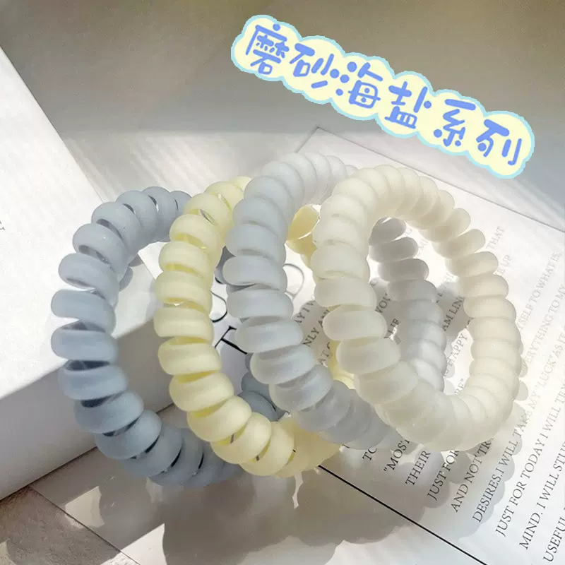 磨砂电话线发圈日韩无痕不伤发头绳女成人扎头发绳高级感皮筋学生