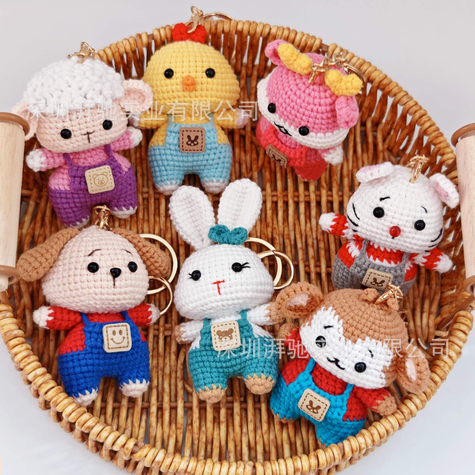 Colgantes de animales del zodiaco tejidos a mano, muñecos de lana hechos a crochet, accesorios decorativos para bolsos, regalos al por mayor y al detalle. image 3