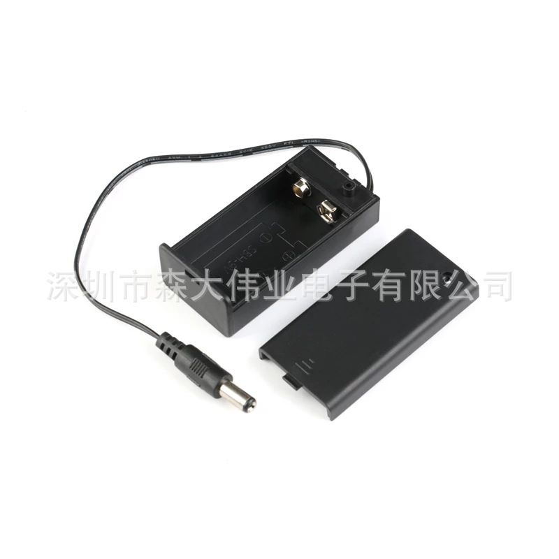 9v带盖带开关带dc注塑2.1*5.5公头 9V带盖带DC头带开关电池盒
