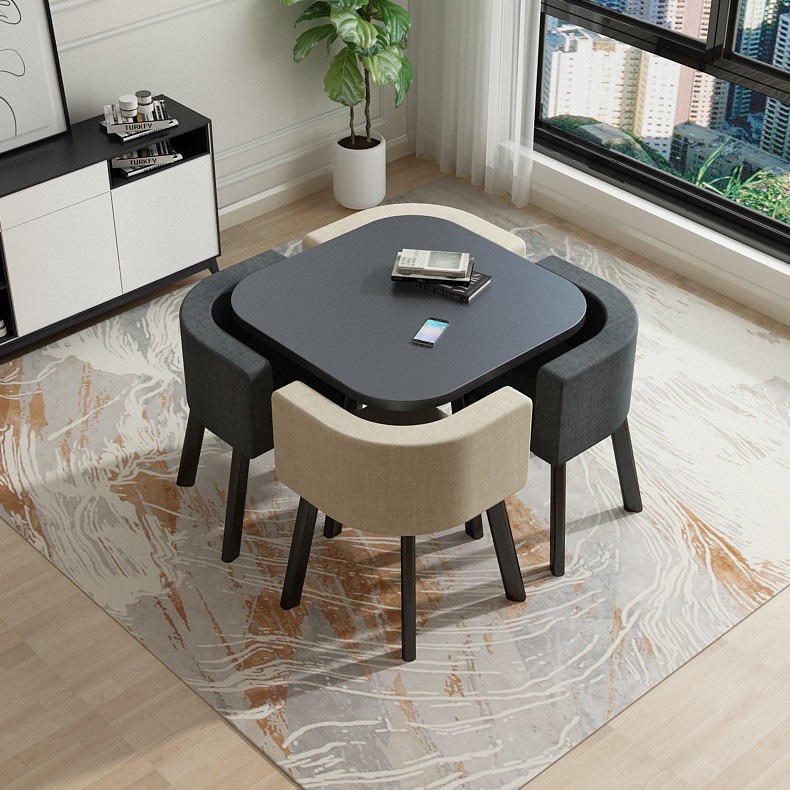 Gray square table+four chair chairs (color remarks)