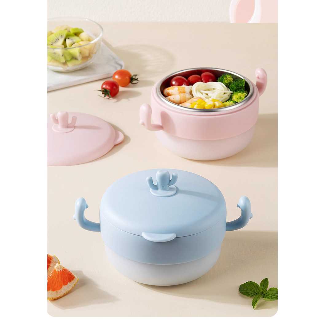 Baby Food Bowl, Food-Grade 316 Stainless Steel, Infant Constant Temperature Water-Filled Insulated Bowl, Double-Handle Anti-Scald Baby Bowl