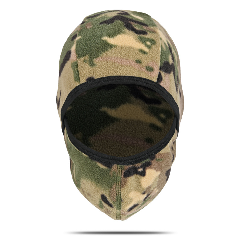 Amazon ciclismo sombrero de vello, máscara multifuncional, sombrero de vello de camuflaje caliente, invierno grueso