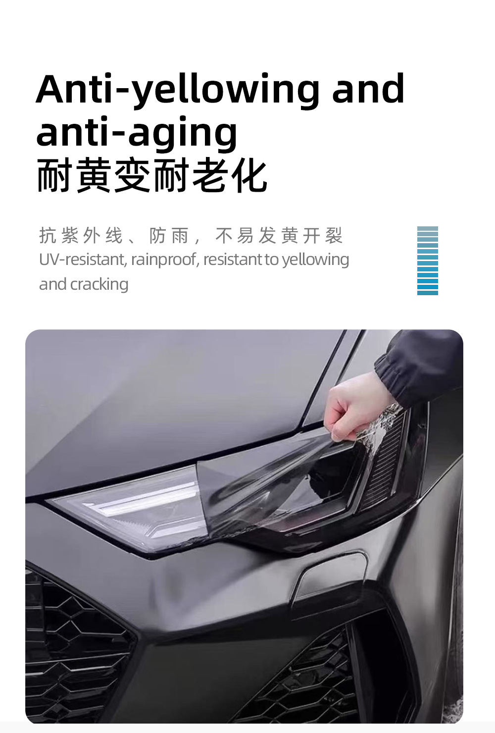 TPU car headlight protective film 3H anti-scratch, self-healing, high-transparency car headlight protective film