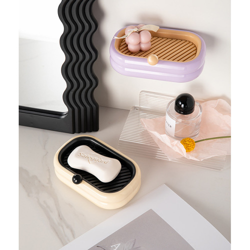 High-end Nordic minimalist wall-mounted soap dispenser without drilling, hanging bathroom shower soap storage gadget