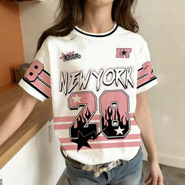 3D数码印花儿童T恤，跨境货源，可发任何图片印花