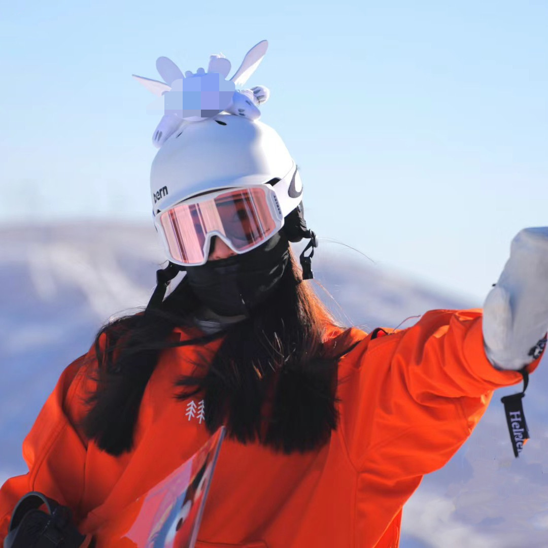 Lingnabel casco de esquí cubierta de sombrero de batería de doble placa sola cubierta de casco de nieve para mujeres adorables accesorios de decoración de orejas para niños