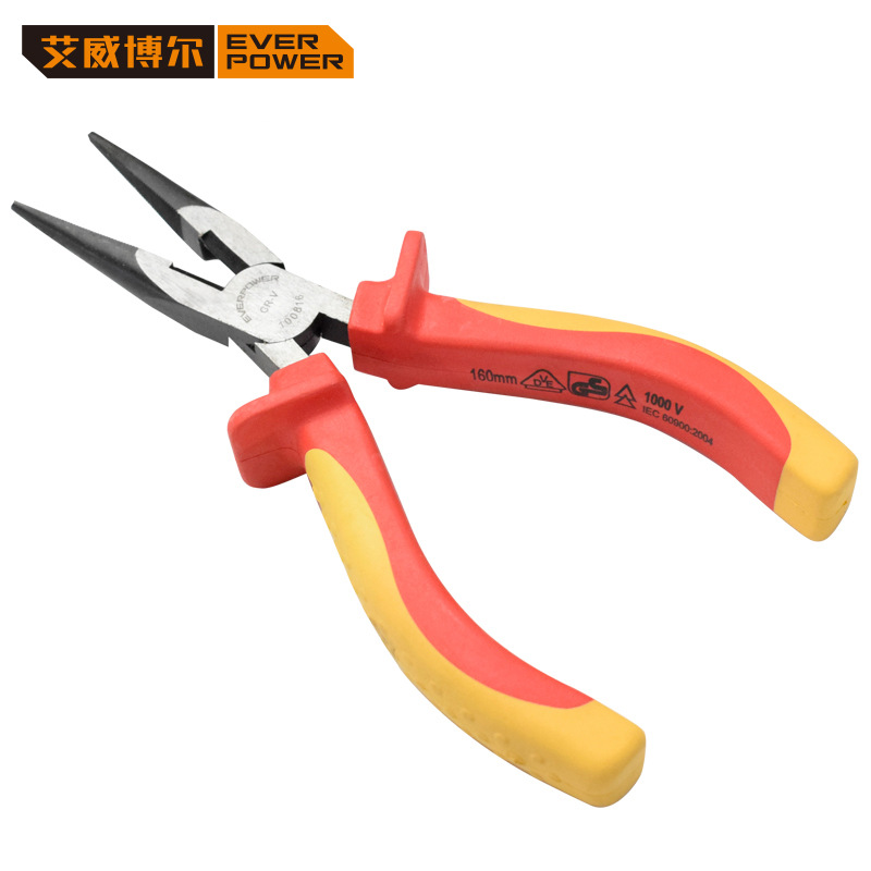 艾威博尔 双色柄VDE绝缘尖嘴钳 6"