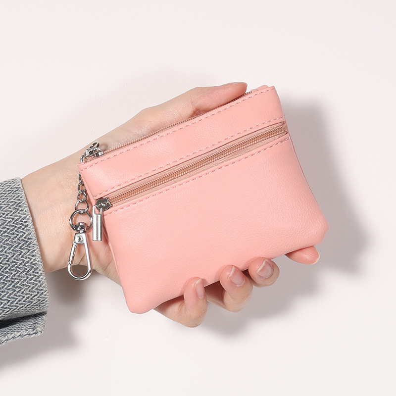 Bolso bolso de cambio bolso de llaves colgante bolso de monedas bolso de llaves bolso de tarjetas bolso de cremallera suave color macaron