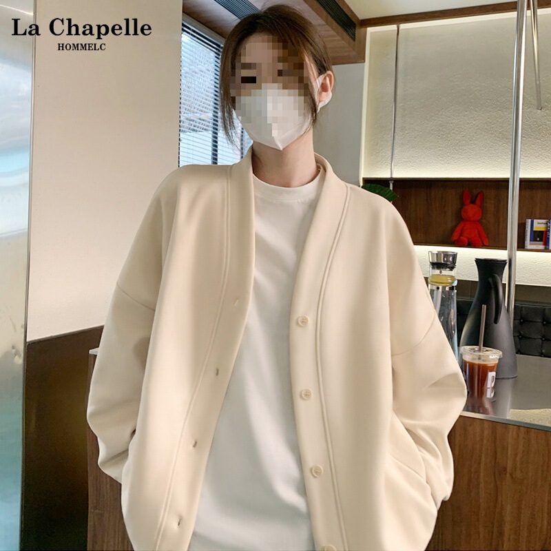 La Chapelle Women's Jacket Spring and Autumn 2025 New Plus-Size Women's Cardigan Solid Color Sweatshirt V-Neck Top Spring J