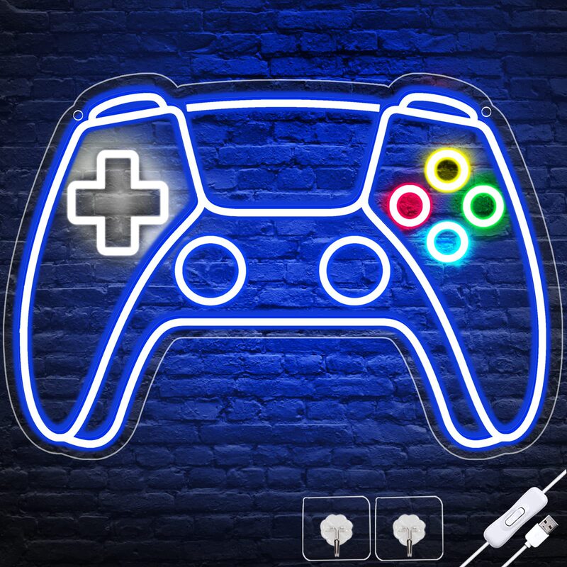 Amazon cross-border neon light game console handle backboard LED creative logo mushroom atmosphere decorative light manufacturer Amazon cross-border neon light game console handle backboard LED creative logo mushroom atmosphere decorative light manufacturer