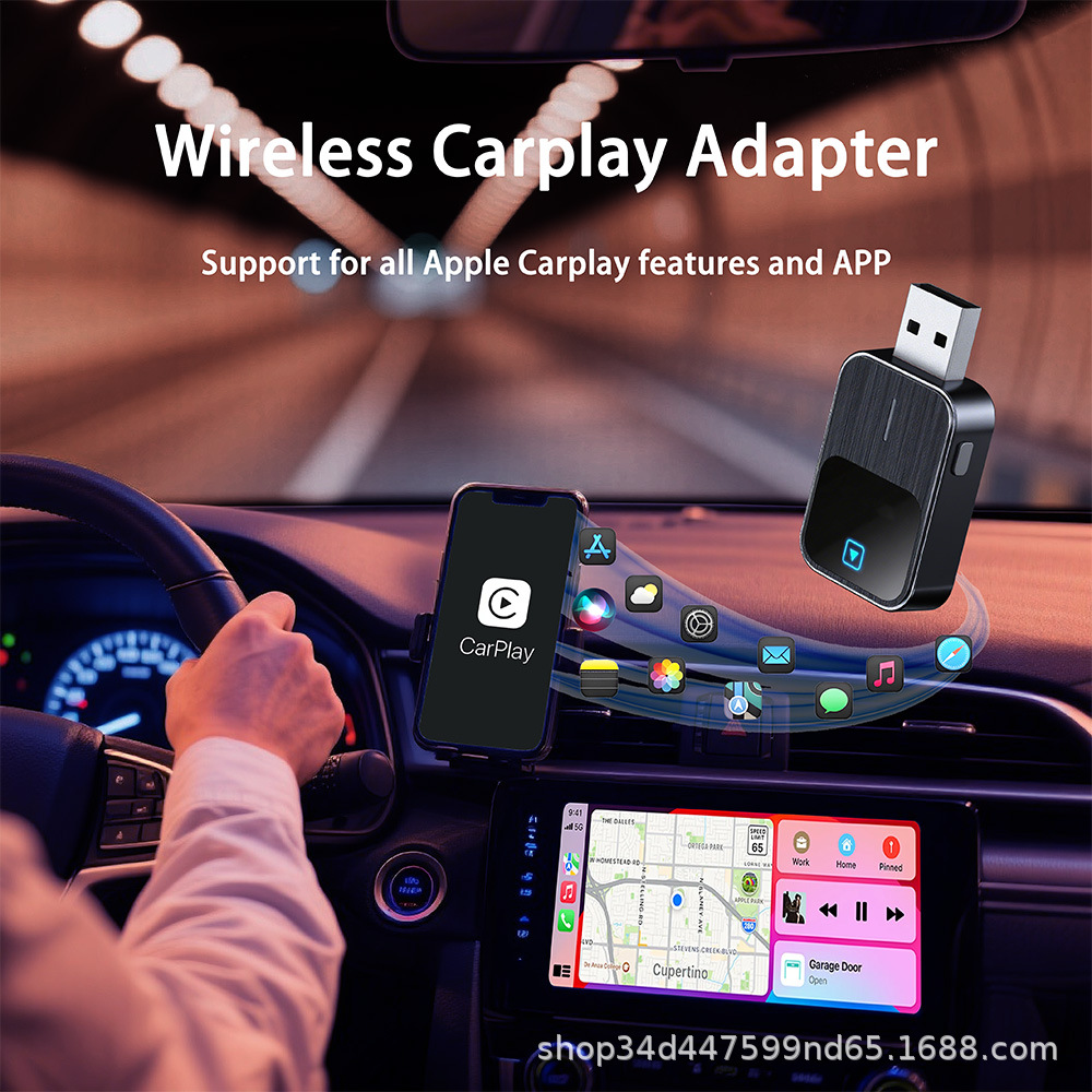 Cross-Border New Carplay Box, Wired to Wireless Android Auto Two-In-One Car Adapter