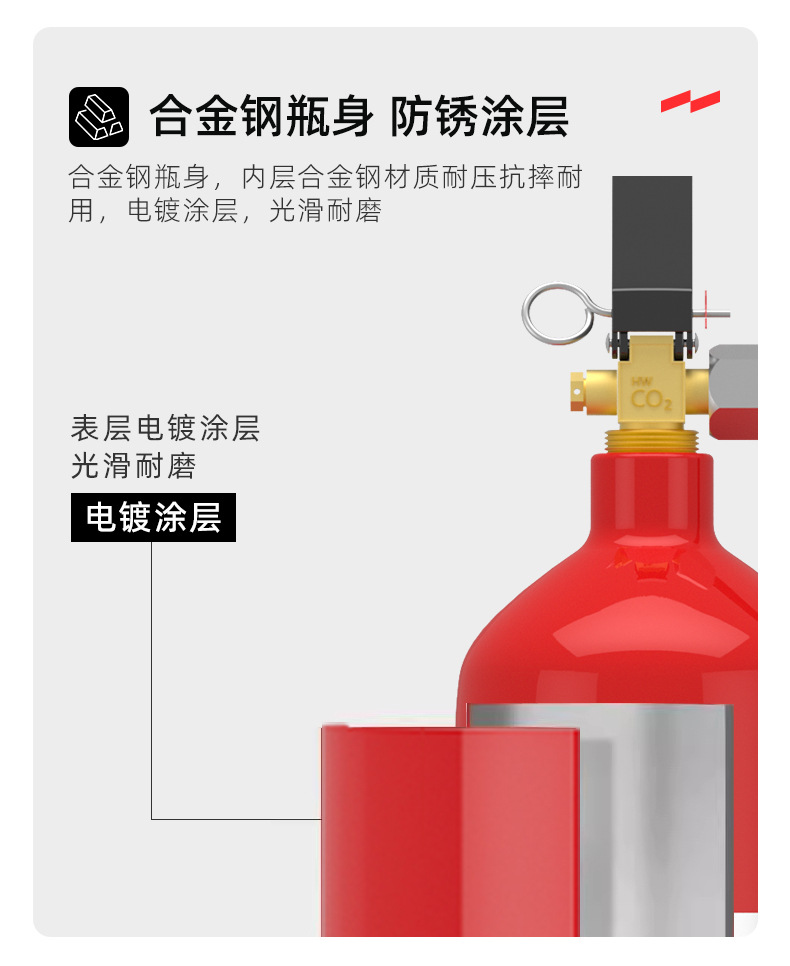 Yuanbang Carbon Dioxide Fire Extinguisher Water-Based Fire Extinguisher 2L3L6L Stainless Steel Foam Fire Extinguisher 25 Years New National Standard
