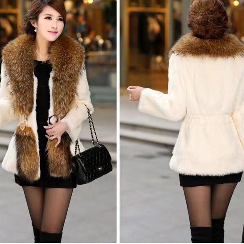 Women's Clothing New autumn and winter fur coat for women long coat raccoon fur collar mink velvet thickening_voghion.com