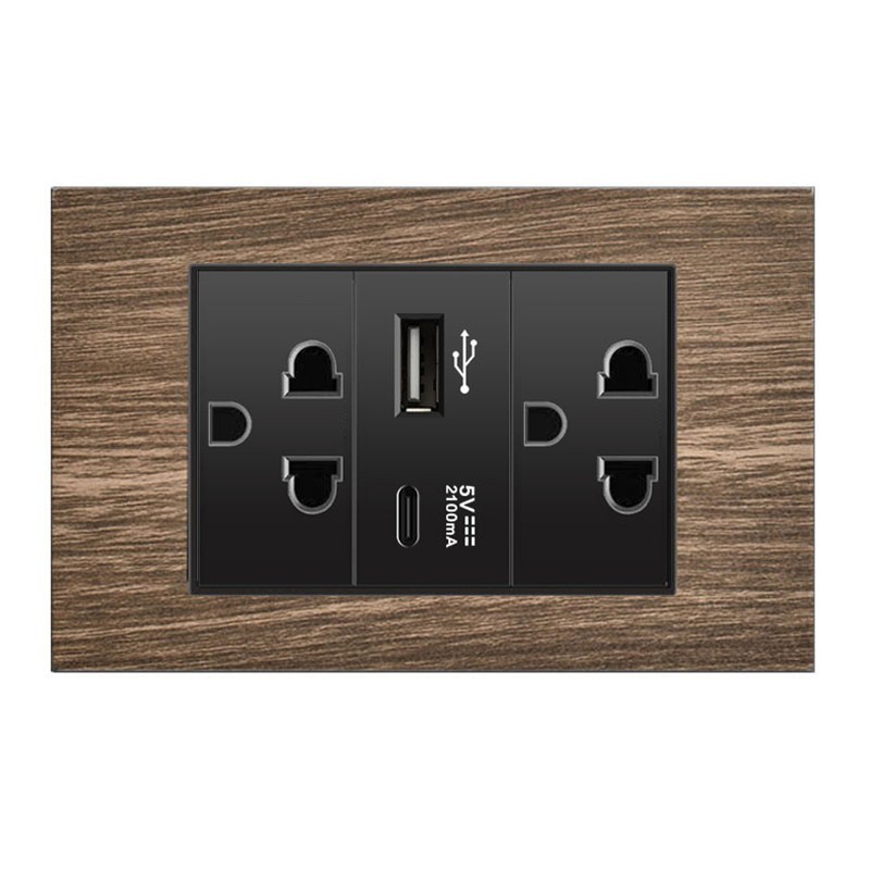 Thai style 3 holes * 2 +(USB + type-c)