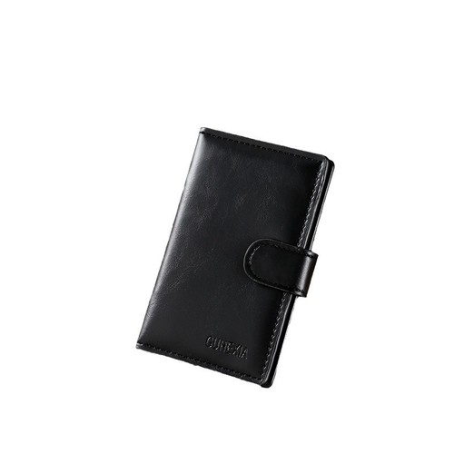 Men's 2024 New Card Holder Short Wallet Anti-Theft Credit Card Holder Money Clip European and American Style Solid Color Zero Wallet