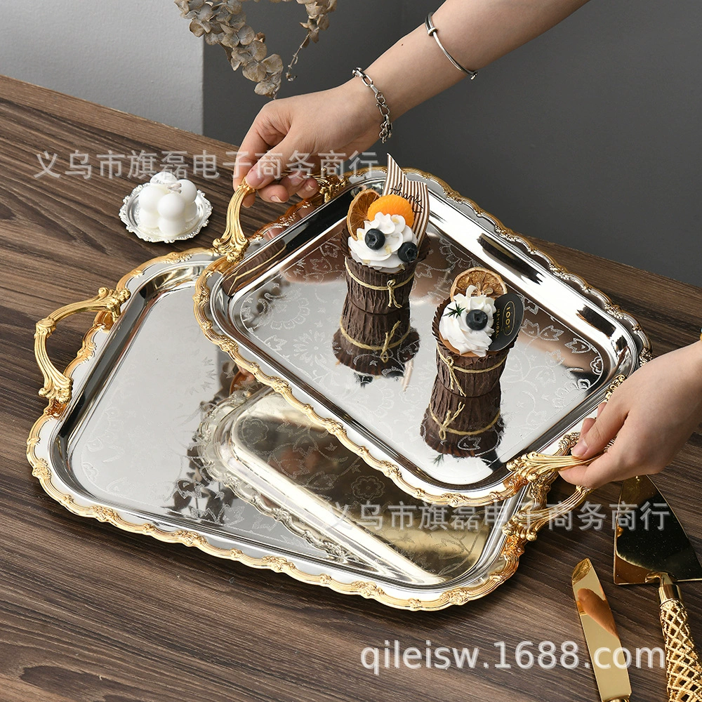 Новая европейская фруктовая тарелка квадратная для дома, отеля, буфета, десертов, хранения тортов, сервировочного подноса, тарелки для закусок