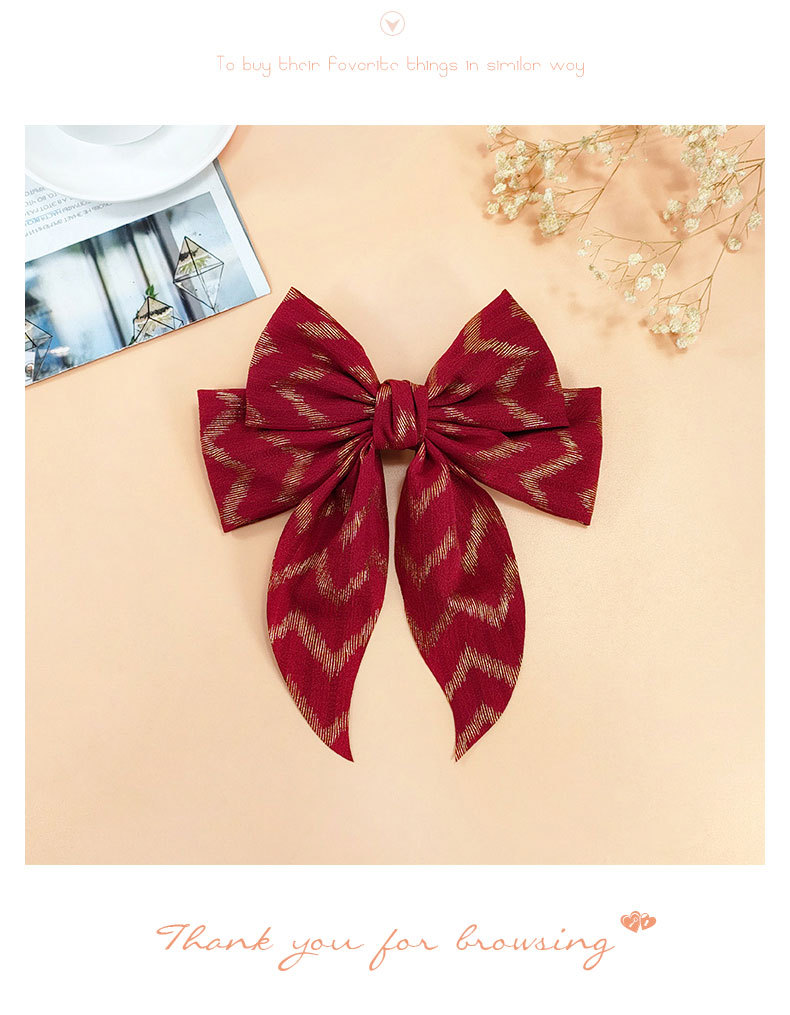 New Bow Clip Fabric Bronzing Card Fashion Back Head Hairpin display picture 4