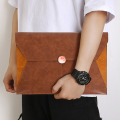 A4 Large Capacity File Bag, Waterproof Business Office Archive Bag, Leather with Logo Printing, Official Briefcase