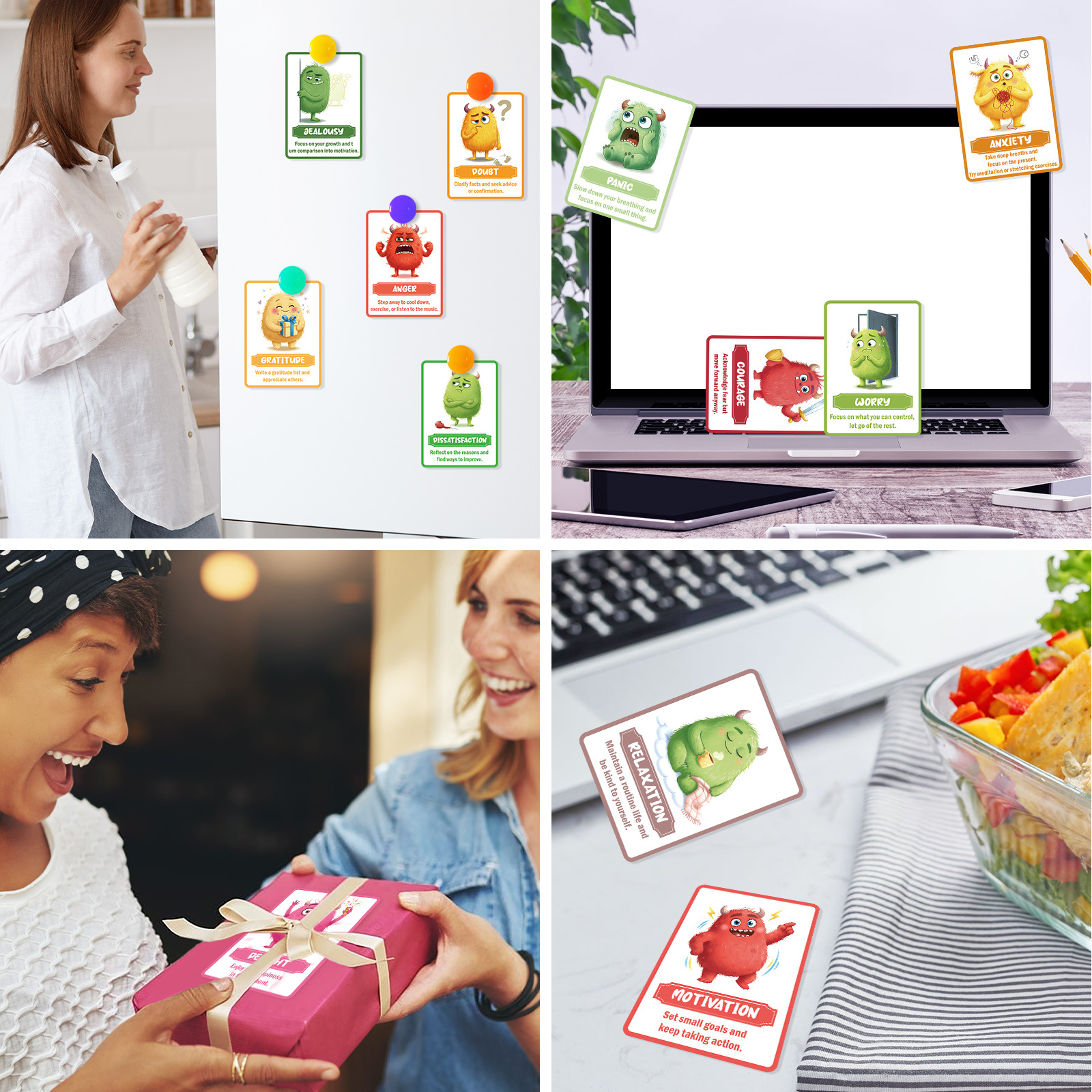50 creatieve monster emotie kaarten, grappige partykaartspellen_voghion.com