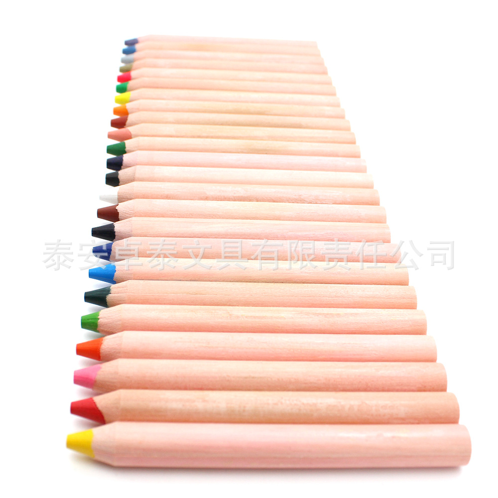 Customized 31N1 Water-Soluble Erasable Colored Pens for Children's Art Drawing, Thickened Wooden Crayon Set with Colored Cores, Direct Sale