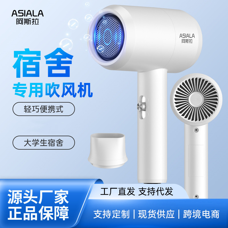 Electric Hair Dryer Student Dormitory Hotel Low Power Blue Light Warm Air Hair Care Hair Care Small Convenient Hair Dryer