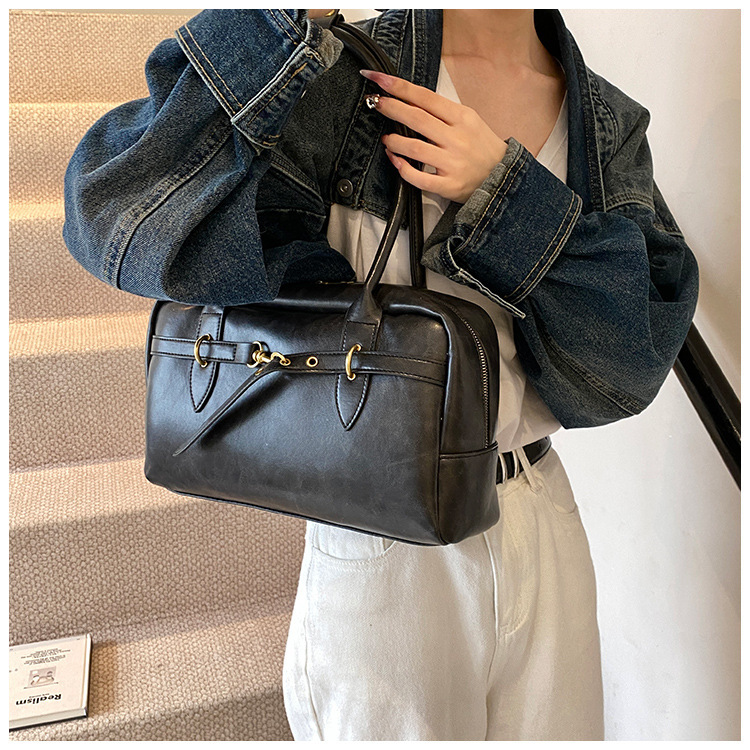 Retro Large Capacity Underarm Bag For Women 2024 New Winter Shoulder Bag Handbag Commuter Boston Pillow Bag