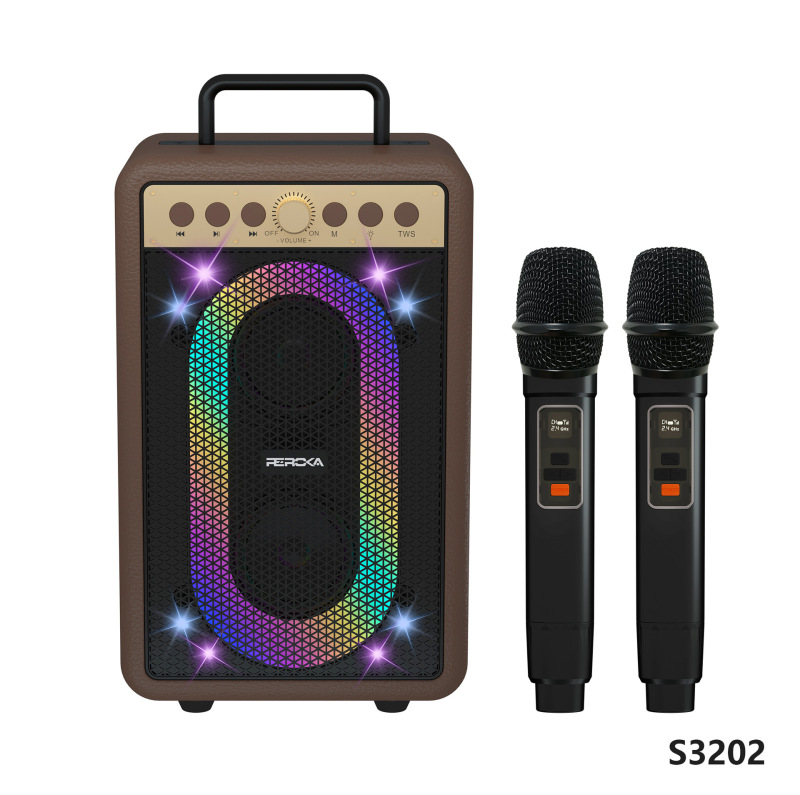 爆款 S3202源头工厂蓝牙音箱高端复古皮革高颜值桌面重低音炮音响|undefined