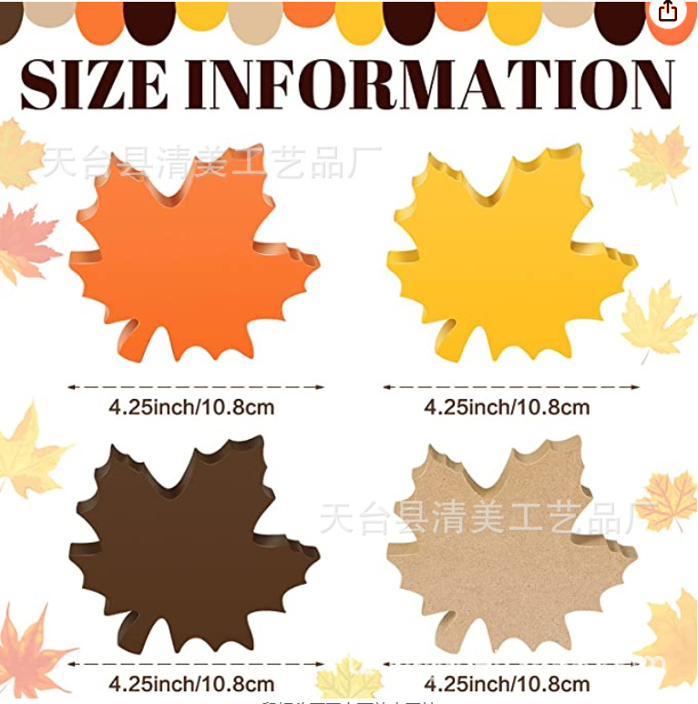 4 unids acción hoja de arce madera otoño Tema, hogar, escritorio Oficina, decoración del partido adornos