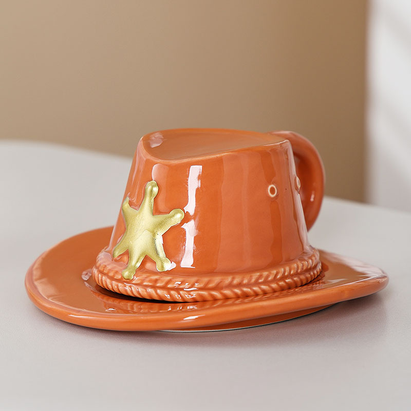 Juego de tazas y platillos de café de cerámica Wabifeng, lujo ligero, latte de alta gama, taza irregular pintada a mano, taza de té de la tarde