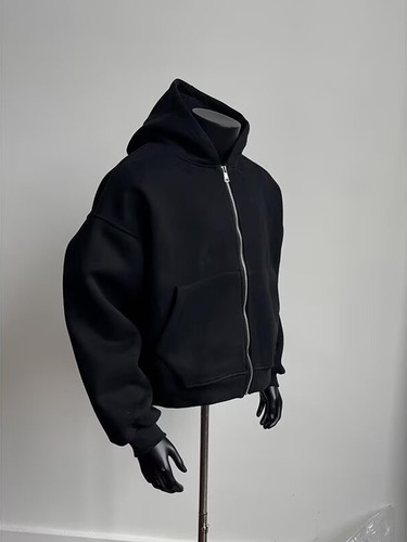American-style hoodie, trendy 3D backpack-style sweatshirt for men, spring/autumn casual zip-up design jacket.