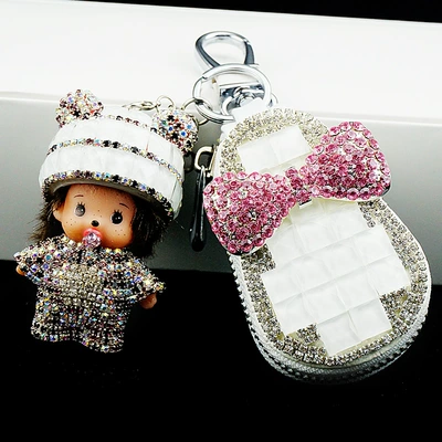 Static Rod/Key Bag key case cute creative - jelly-white-key-case-mengqiqi