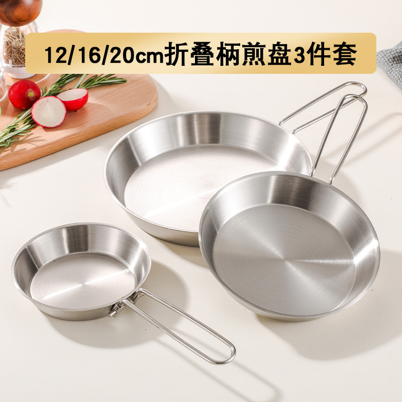 접는 손잡이 프라이팬-12/16/20cm 3 피스 세트