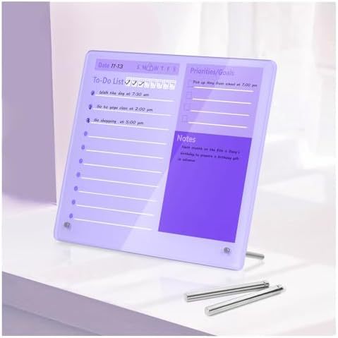 Tablero de escritorio acrílico grueso para hacer tablero de plan, 30 cm x 25 cm, tablero blanco de escritorio