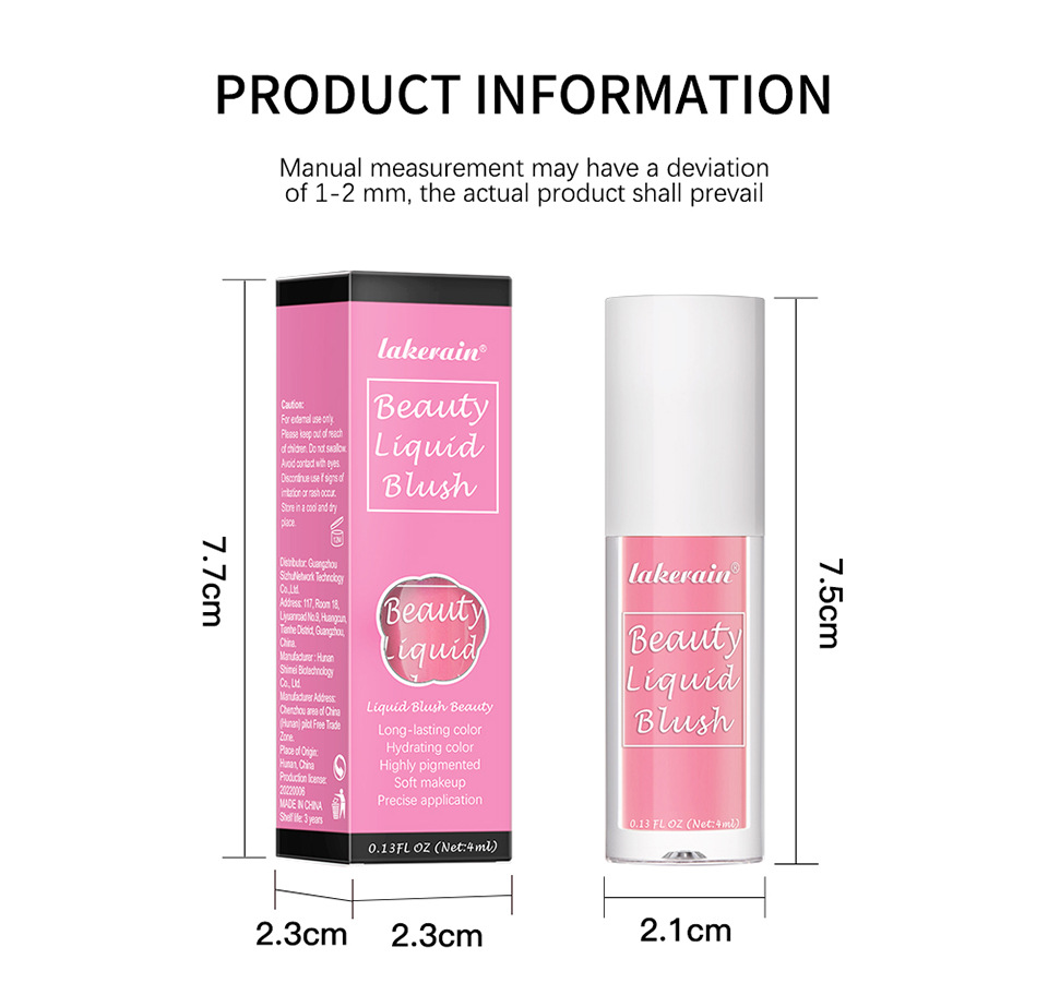 Lakerain Nine-color Liquid Blush is a natural, dazzling, long-lasting matte, smooth and delicate contour blush undefined