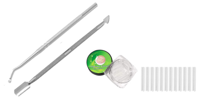 20개입 C형 엠보싱 싱글 헤드 네일 리무버 + 누름 도구