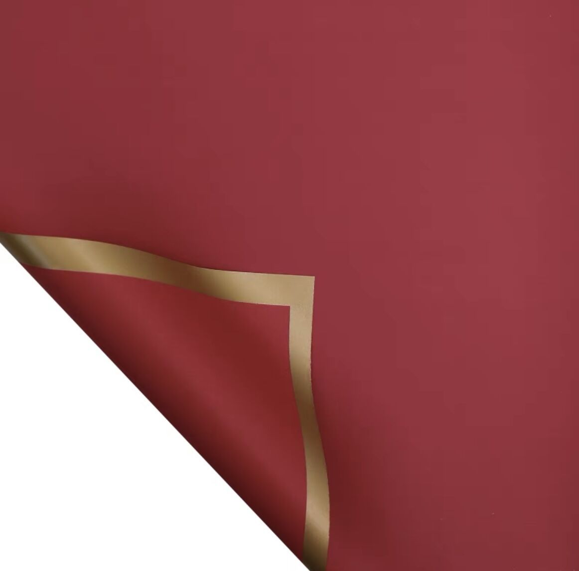 Papel de Envolver Flores Impermeable con Borde Dorado y Diseño Floral de Li Zhiran para Empaquetar Ramos de Flores Frescas.