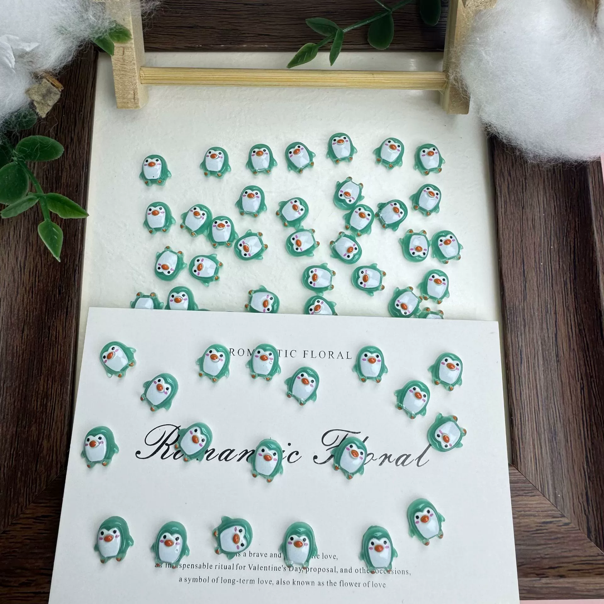 Миниатюрные аксессуары для маникюра в виде мультяшных пингвинов, ювелирные украшения из смолы, серьги, материалы для DIY заколок, оптом