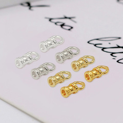 銅鍍18K真金項鍊萬能連接夾扣14K包金鍊皮繩鋼絲線收尾包卡扣B49