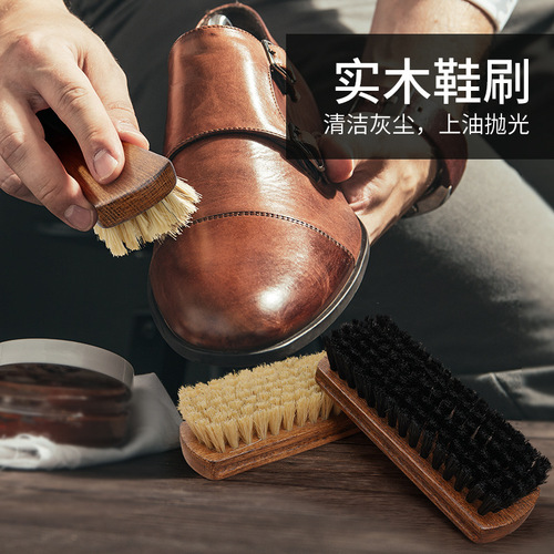 Wooden shoe brush, zebrawood pig bristle shoe brush, suede sanding leather winter snow boot brush, leather shoe brush, leather care