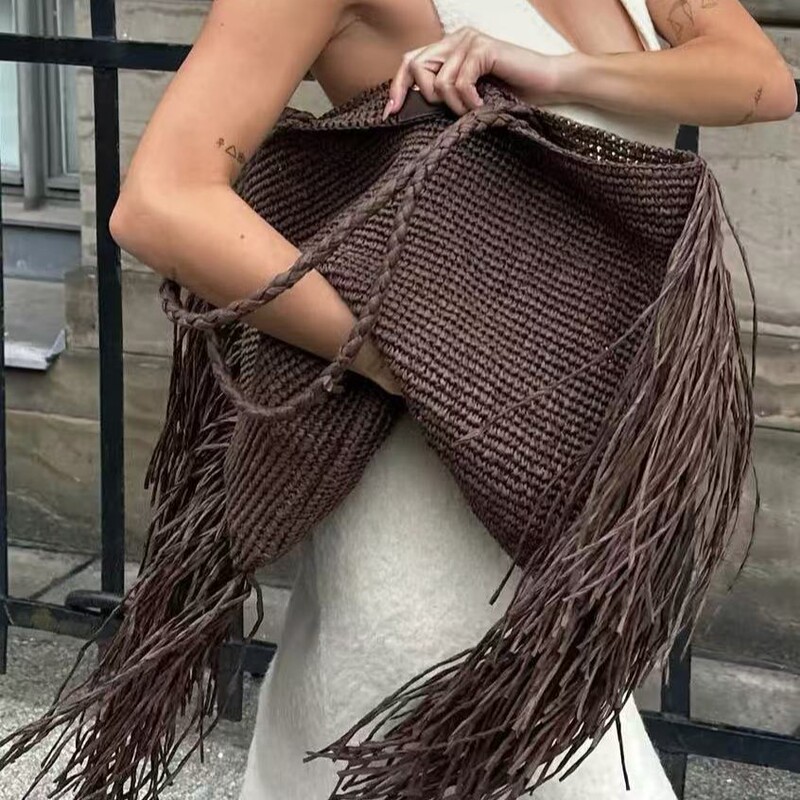 Sansan New Product Internet Celebrity Same Style Fashionable Versatile Woven Design Hand-Held Shoulder Bag for Women