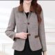 Autumn 2024 New Middle-aged and Elderly Women's Clothing for Mother Fashion Contrast Color Lar Slim-fit Short Coat Commuter TikTok