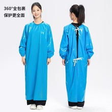 TPU防水防油罩衣有袖围裙食品屠宰冷库耐低温水产成人反穿衣长袖