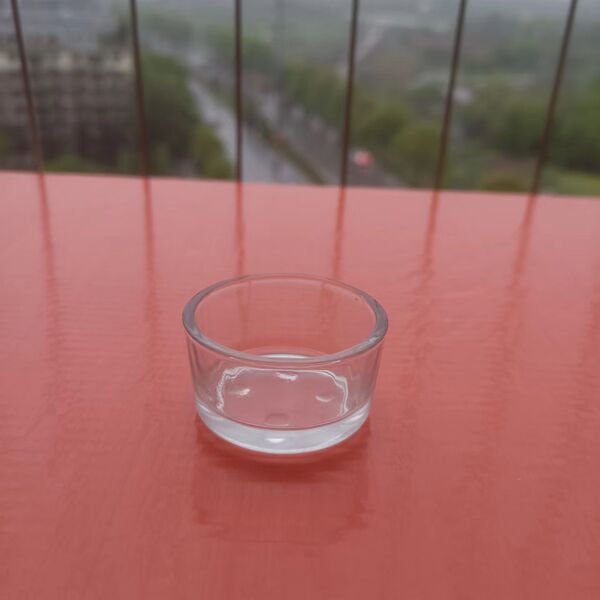 Glass candle for St. Valentine's Day