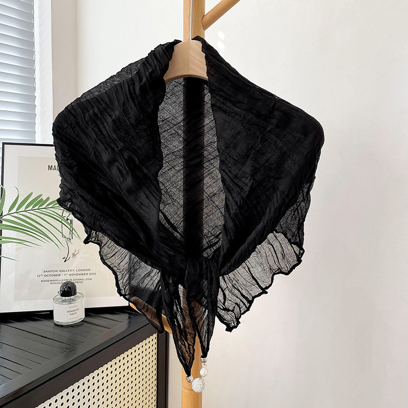 Nueva hebilla magnética multifuncional bufanda de algodón y lino para mujer primavera y verano protección del cuello de la Oficina al aire libre