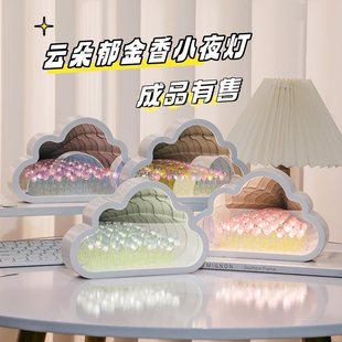 Mother's Day Finished Product Cloud Flower Sea Tulip Night Light Handmade DIY Material Ornaments Birthday Gift for Girls