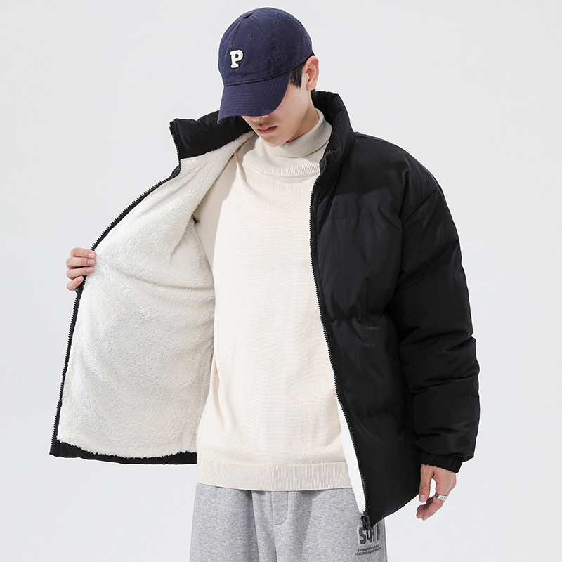 Abrigo acolchado de algodón abrigo de lana de cordero de invierno para hombres ropa de invierno abrigo de algodón acolchado con forro polar abrigo de pan abrigo de algodón acolchado engrosado