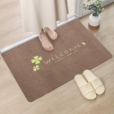Avtomobil döşəmə paspasları — Foot Mat, Can Be Cut - embroidered-coffee-clover-40cm60cm