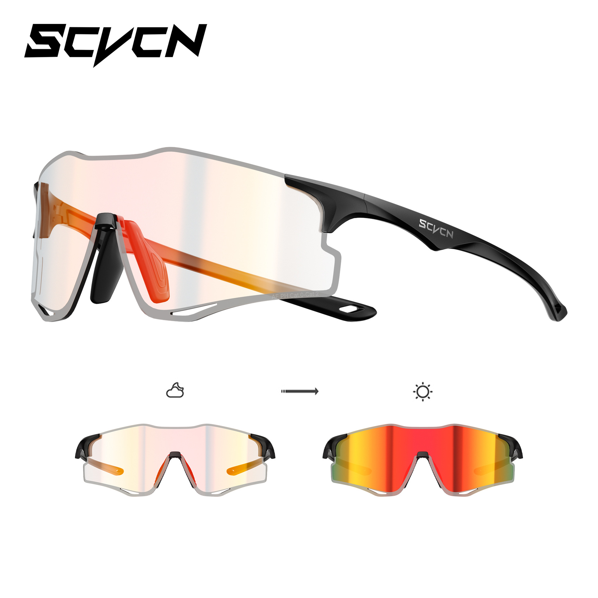 Anti-fog photochromic running glasses